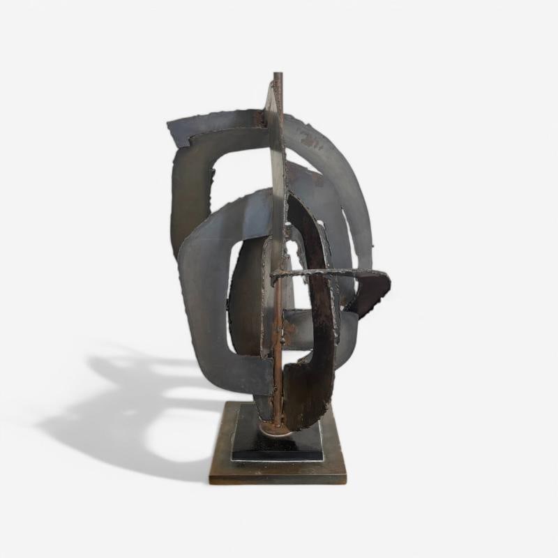 Harry Balmer, Brutalist Mid Century Modern, Blackened Steel, Table Lamp, 1970s - 5