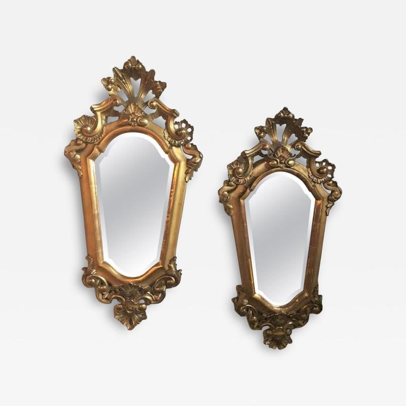 Pair of Italian Gilt Carved Mirrors - 2