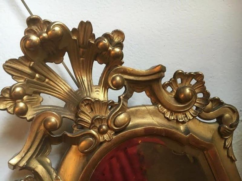 Pair of Italian Gilt Carved Mirrors - 4