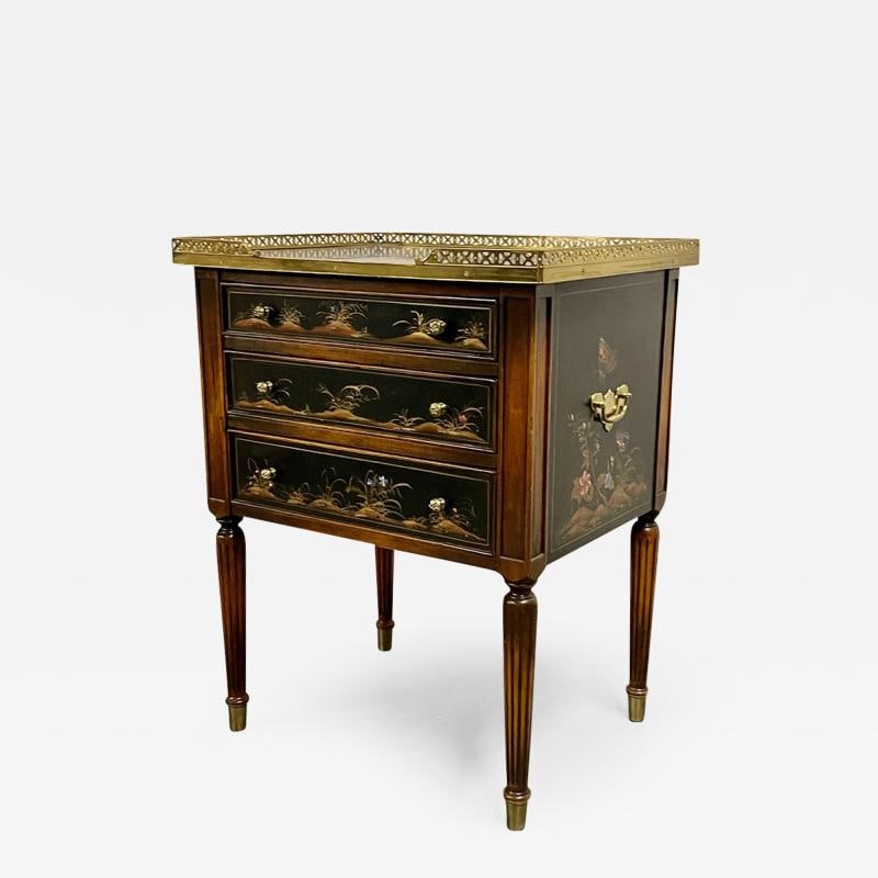 Maitland Smith Three Drawer Chest, Commode, End Table, Painted - 2