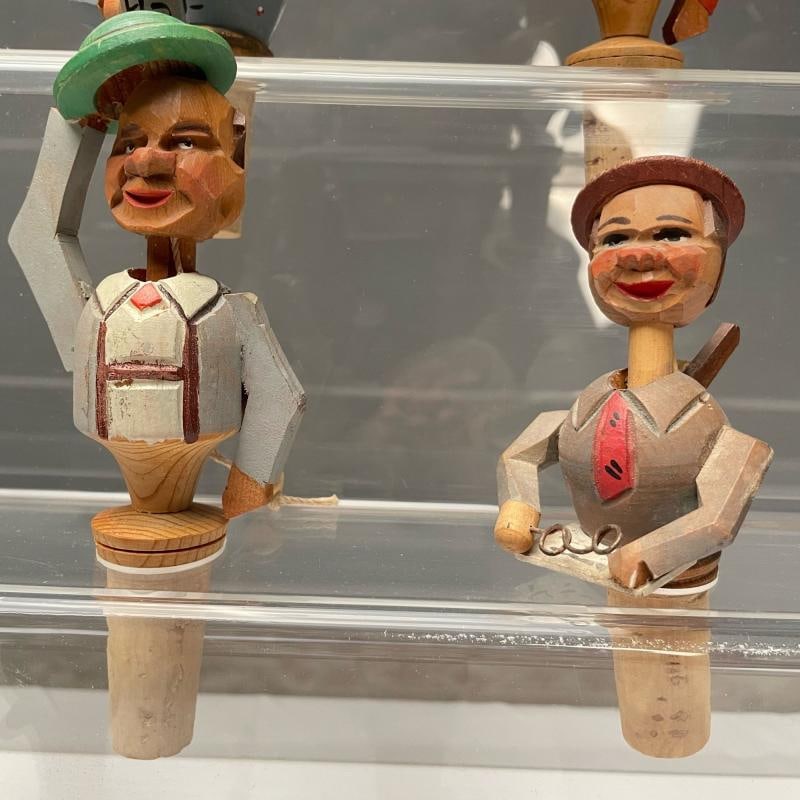 German, Cork Wine Stoppers, Hand Carved, Painted Wood, 19th/20th Century - 11