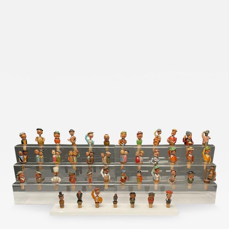 German, Cork Wine Stoppers, Hand Carved, Painted Wood, 19th/20th Century (1 of 12)
