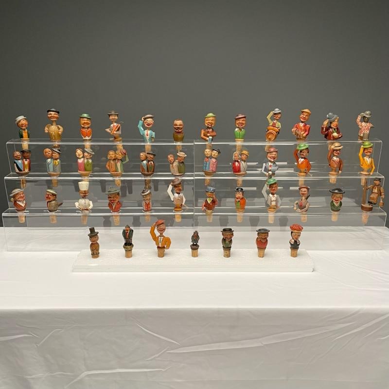 German, Cork Wine Stoppers, Hand Carved, Painted Wood, 19th/20th Century - 2