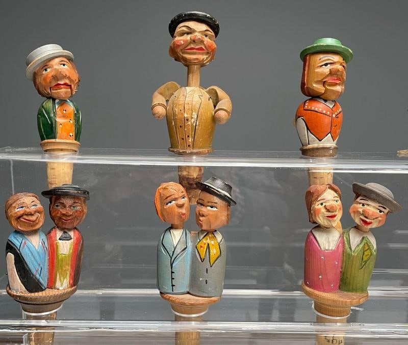 German, Cork Wine Stoppers, Hand Carved, Painted Wood, 19th/20th Century - 4