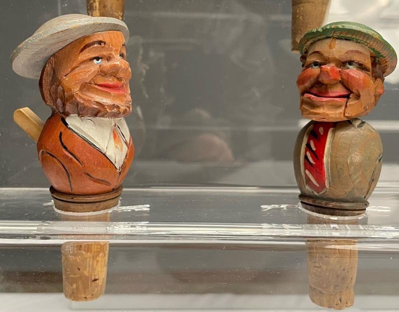 German, Cork Wine Stoppers, Hand Carved, Painted Wood, 19th/20th Century - 8