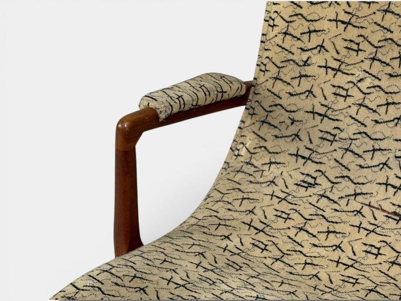 Danish Cabinetmaker, Wingback Chair, Beech, Fabric, Denmark, 1950s - 6