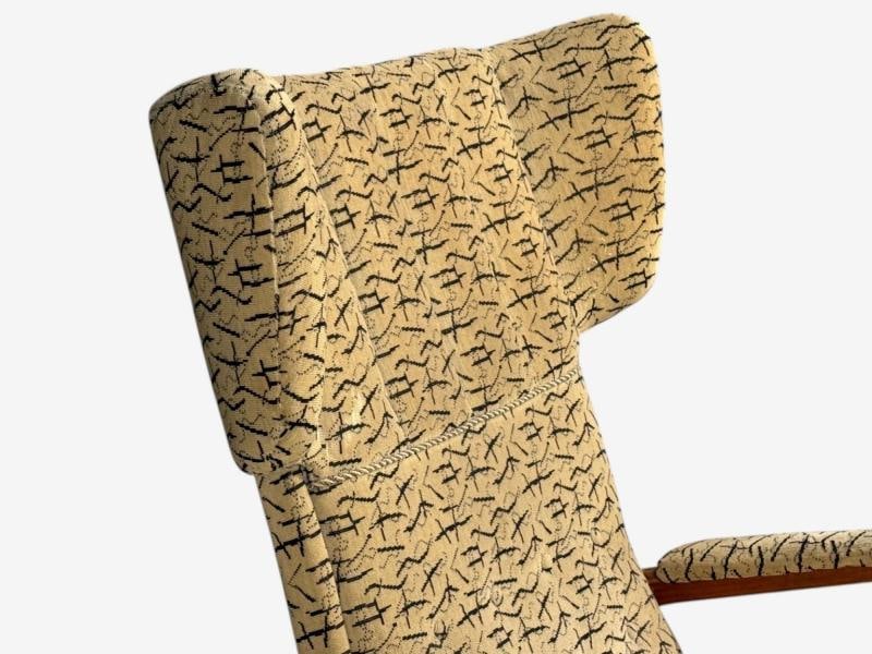 Danish Cabinetmaker, Wingback Chair, Beech, Fabric, Denmark, 1950s - 7