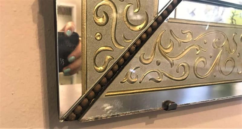Hollywood Regency Etched Frosted Glass Framed Bevelled Wall or Console Mirror - 7