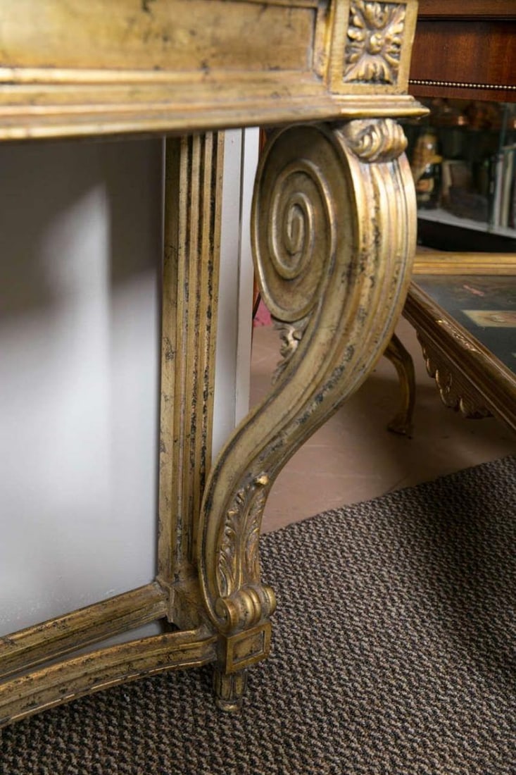 Faux Marble-Top Louis XV Style Console Table Attributed to Maison Jansen - 9
