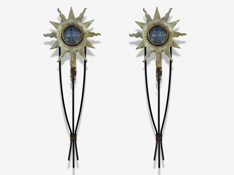 Maison Lunel Style, French Modern, Bronze, Steel, Wall Lights, 21st c. - 2