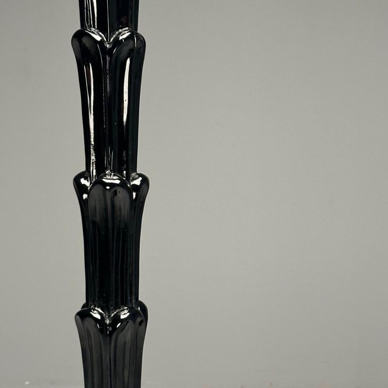 Serge Roche Style, Mid-Century Modern, Palm Leaf Floor Lamps, Black Lacquer - 7