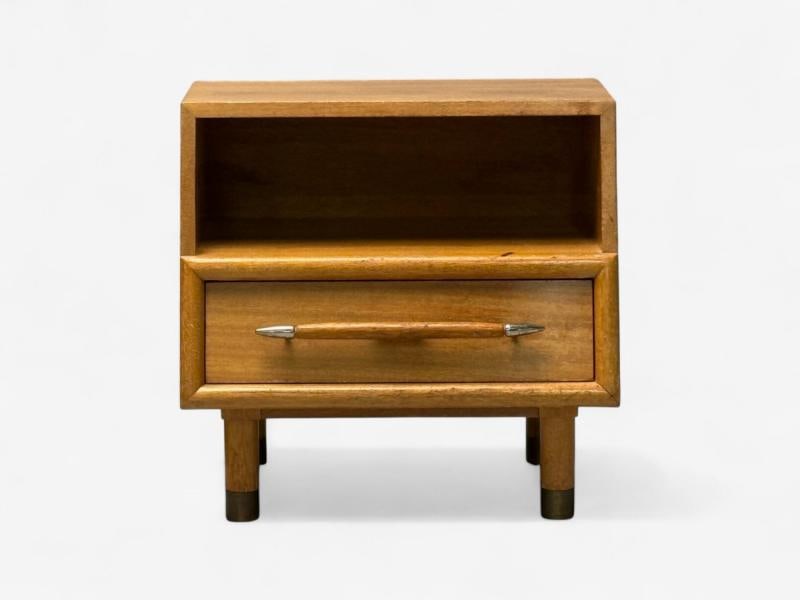 John Keal, Bleached Mahogany, Open Nightstands, USA, 1960s - 7