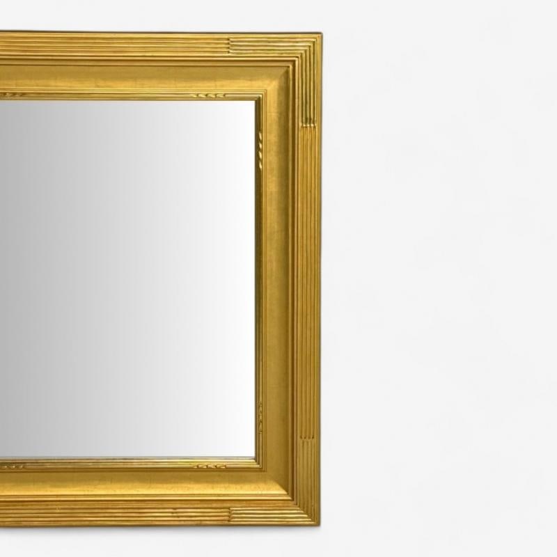 Hollywood Regency, Rectangular Mirror, Carved Giltwood, Water Gilt, 21st C. - 2