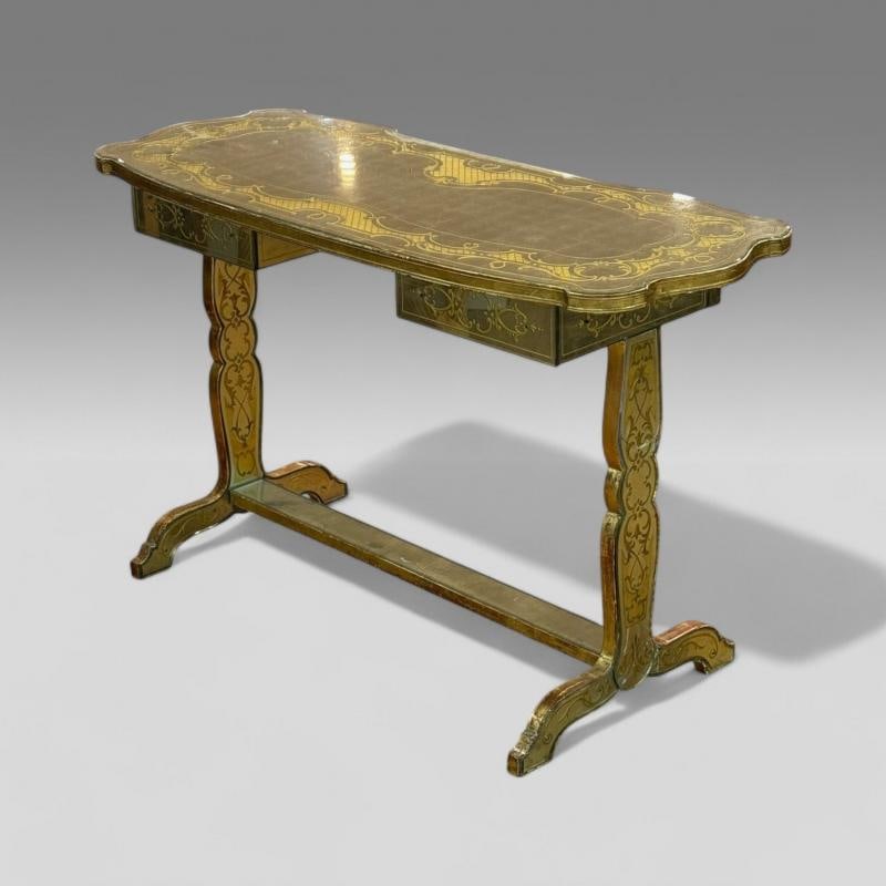 Maison Jansen, Hollywood Regency, Vanity, Eglomise Glass, Silver Leaf, 20th C. - 4