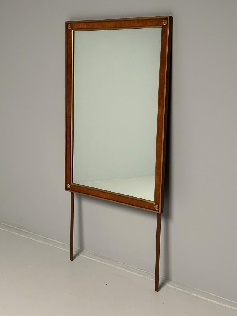 Walnut Bronze Mounted Hollywood Regency Wall or Dresser, Console Mirror - 3