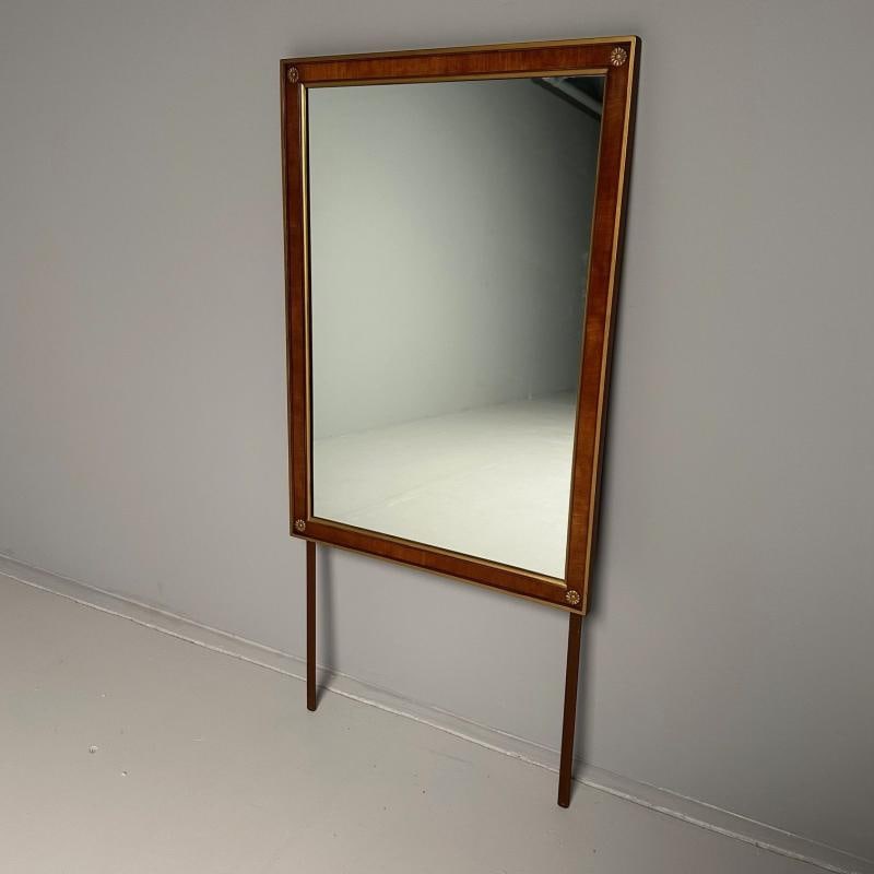 Walnut Bronze Mounted Hollywood Regency Wall or Dresser, Console Mirror - 4