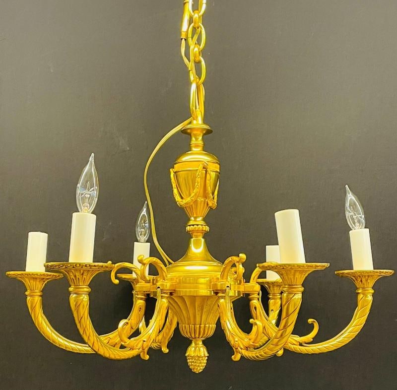 Louis XVI Dore Bronze Chandelier - 2