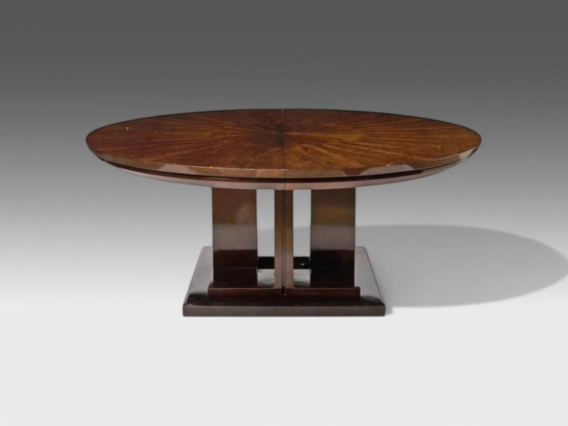 Art Deco Style, Sunburst Mahogany, Lacquer, Dining Table, Center Table, 20th C. - 3
