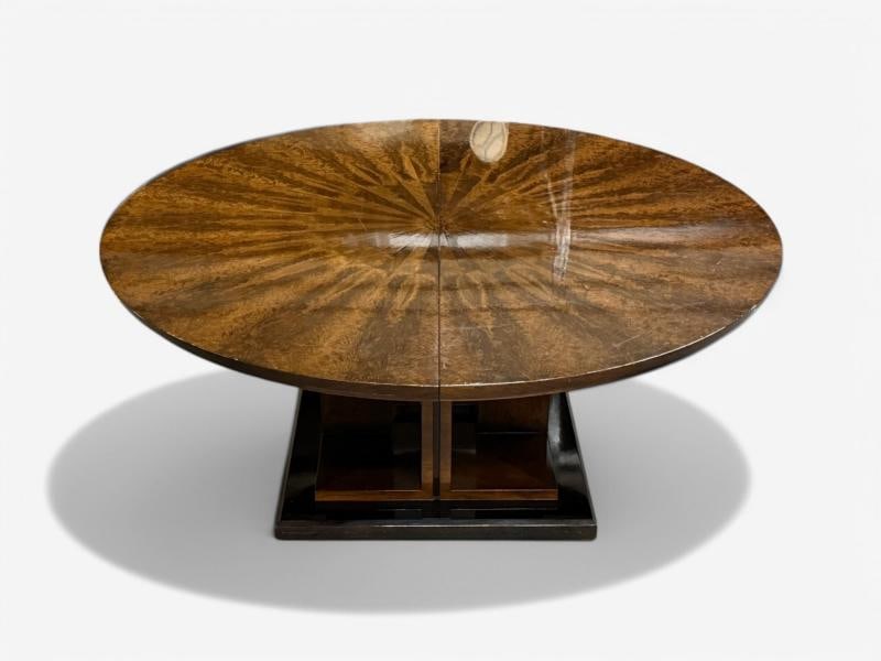 Art Deco Style, Sunburst Mahogany, Lacquer, Dining Table, Center Table, 20th C. - 6