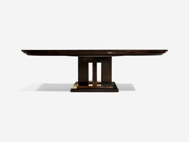 Art Deco Style, Sunburst Mahogany, Lacquer, Dining Table, Center Table, 20th C. - 9