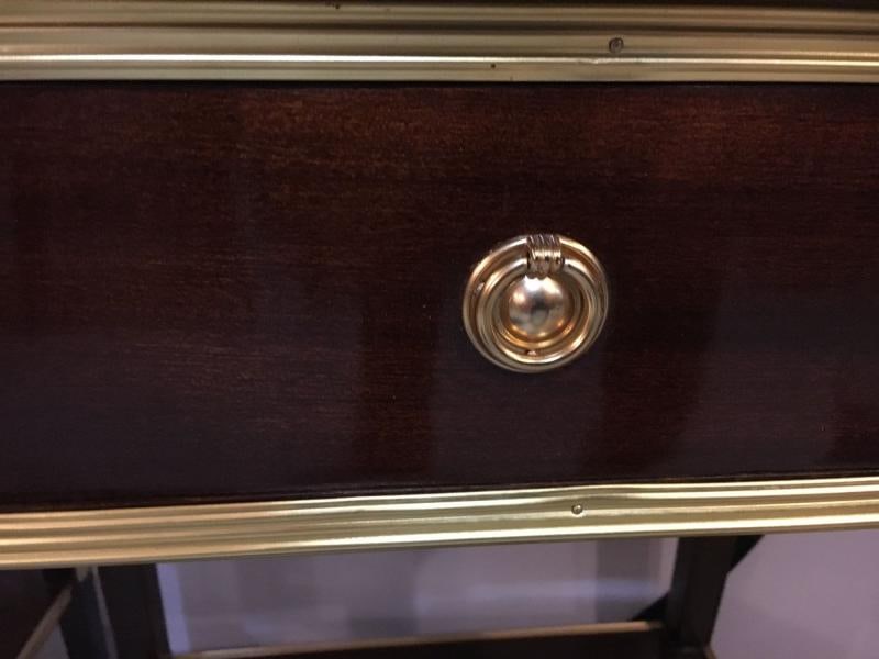 Pair of One Drawer Neoclassical Style Bronze-Mounted Mahogany End / Side Tables - 8