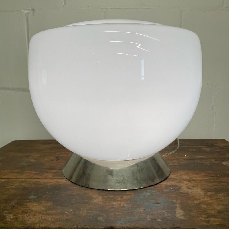 Large Mid-Century Modern Handblown Glass and Chrome Table / Desk Lamp, Italian - 2