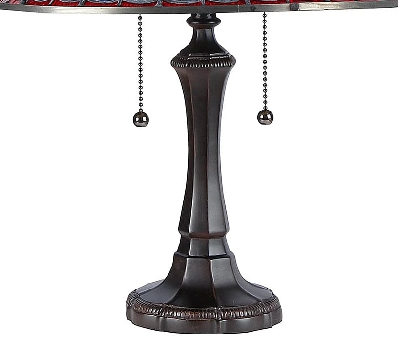 21.5" Vintage Style Stained Glass Table Lamp - 4