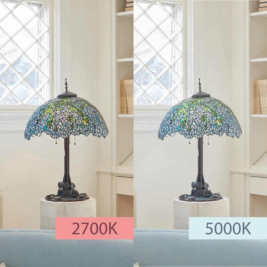 32"H Wisteria Tiffany-Style Stained Glass Table Lamp - 9