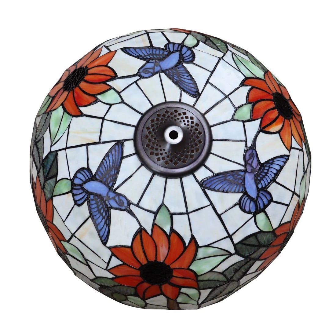 24.21" Stained Glass Sunflower Lighted Base Table Lamp - 5