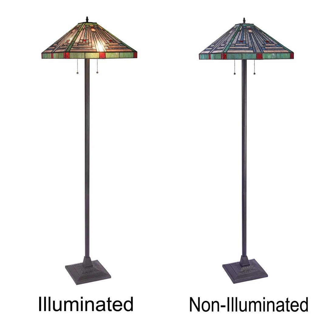 65.6" Stained Glass Mission Floor Lamp - 4