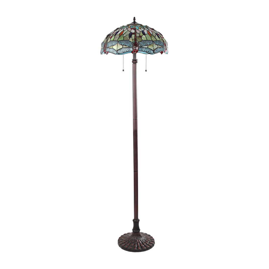65.1" Stained Glass Dragonfly Floor Lamp - 2