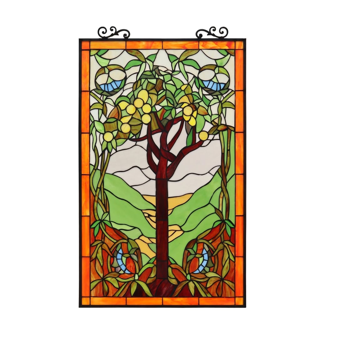 31.8" Tree Of Life Stained Glass Window Hanging Panel Suncatcher - 3
