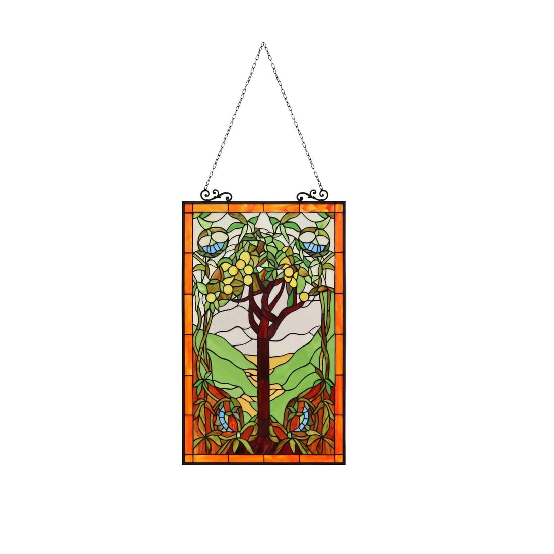 31.8" Tree Of Life Stained Glass Window Hanging Panel Suncatcher - 4