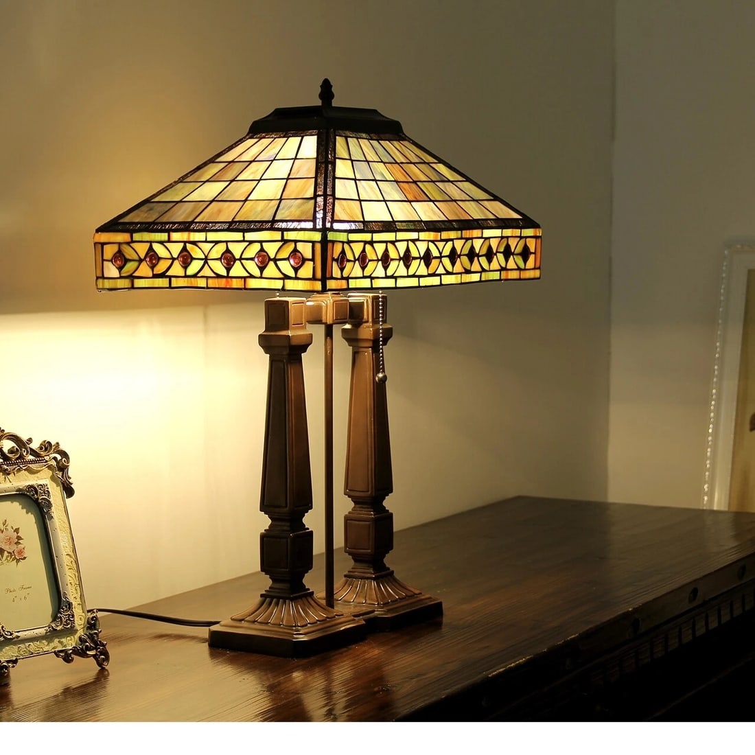 Mission Stained Glass Table Desk Lamp - 3