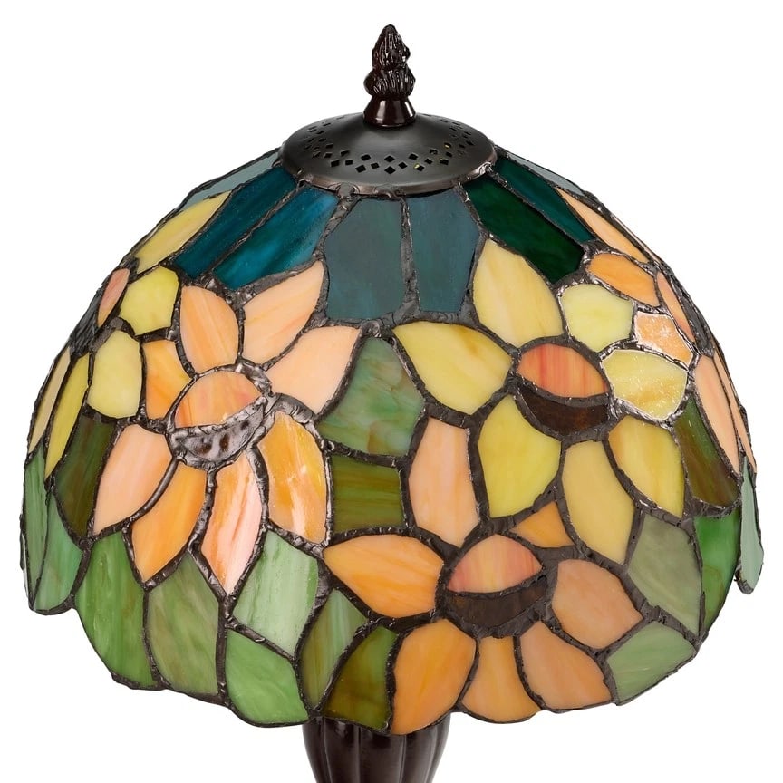 16.5"H Sunflowers Stained Glass Candlestick Table Lamp - 2