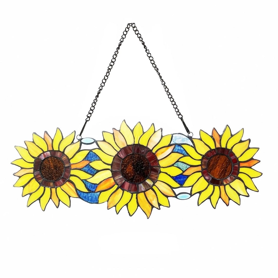 22" Stained Glass Sunflower Window Hanging Panel Suncatcher - 2
