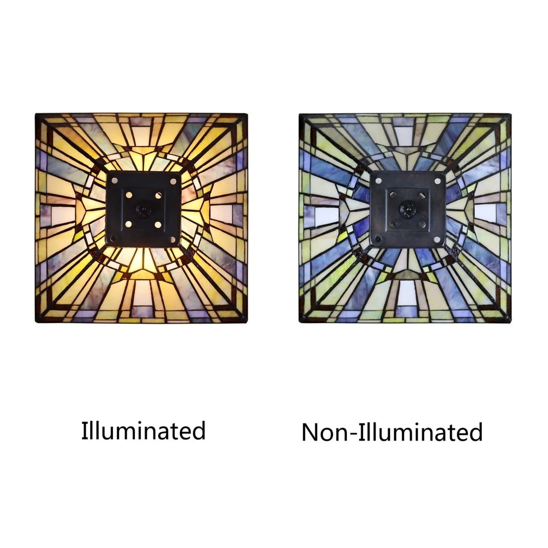18" 1 light Stained Glass Mission Table Lamp - 7