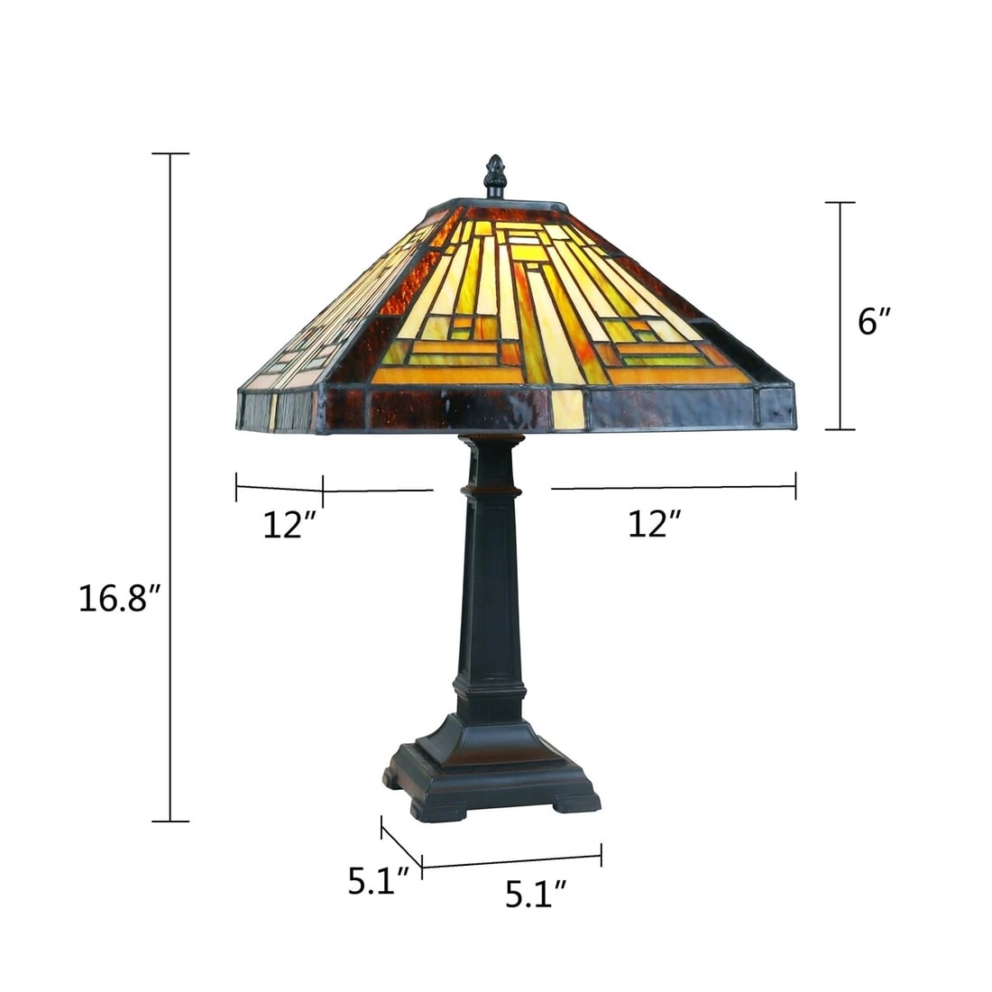16.8" 1 light Stained Glass Mission Table Lamp - 8