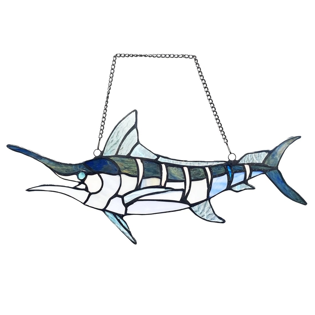 16" Stained Glass Sword Fish Marlin Window Hanging Panel Suncatcher - 3