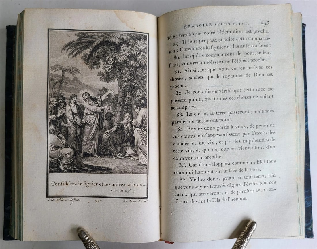 1793 BIBLE in FRENCH antique 2 VOLUMES illustrated over 80 plates NEW TESTAMENT - 6