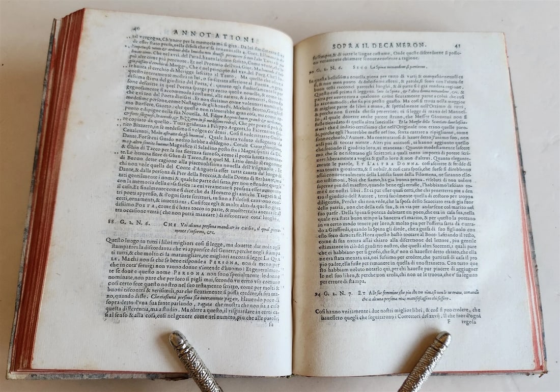 1573 GIUNTI PRESS ANNOTATIONS on DECAMERON by GIOVANNI BOCCACCIO antique VELLUM - 7