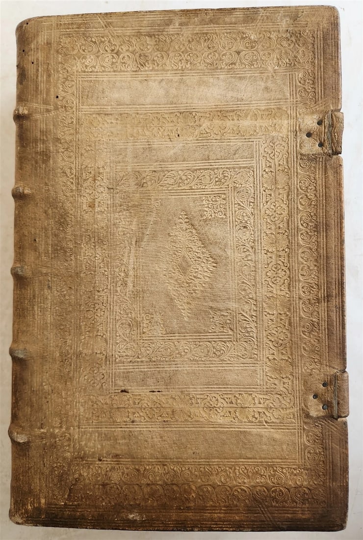 1749 BIBLE in GERMAN & LATIN antique HAND TOOLED PIGSKIN BOUND FOLIO - 4