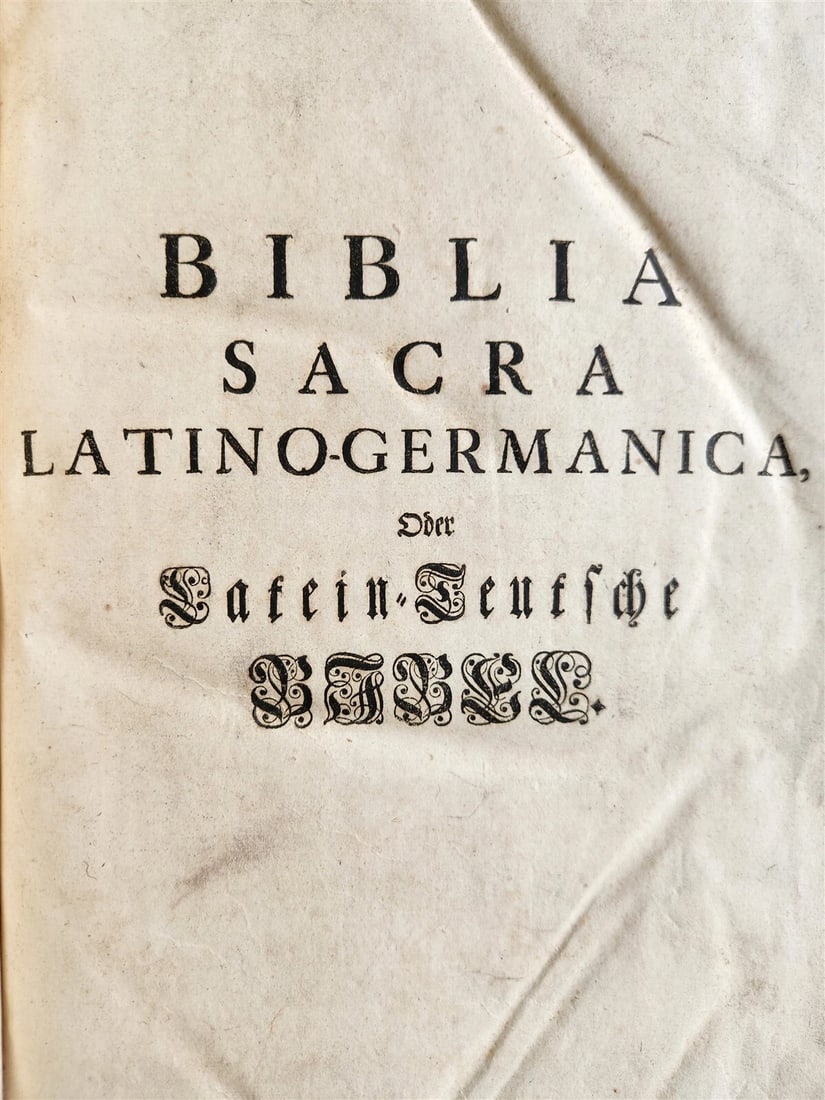 1749 BIBLE in GERMAN & LATIN antique HAND TOOLED PIGSKIN BOUND FOLIO - 6