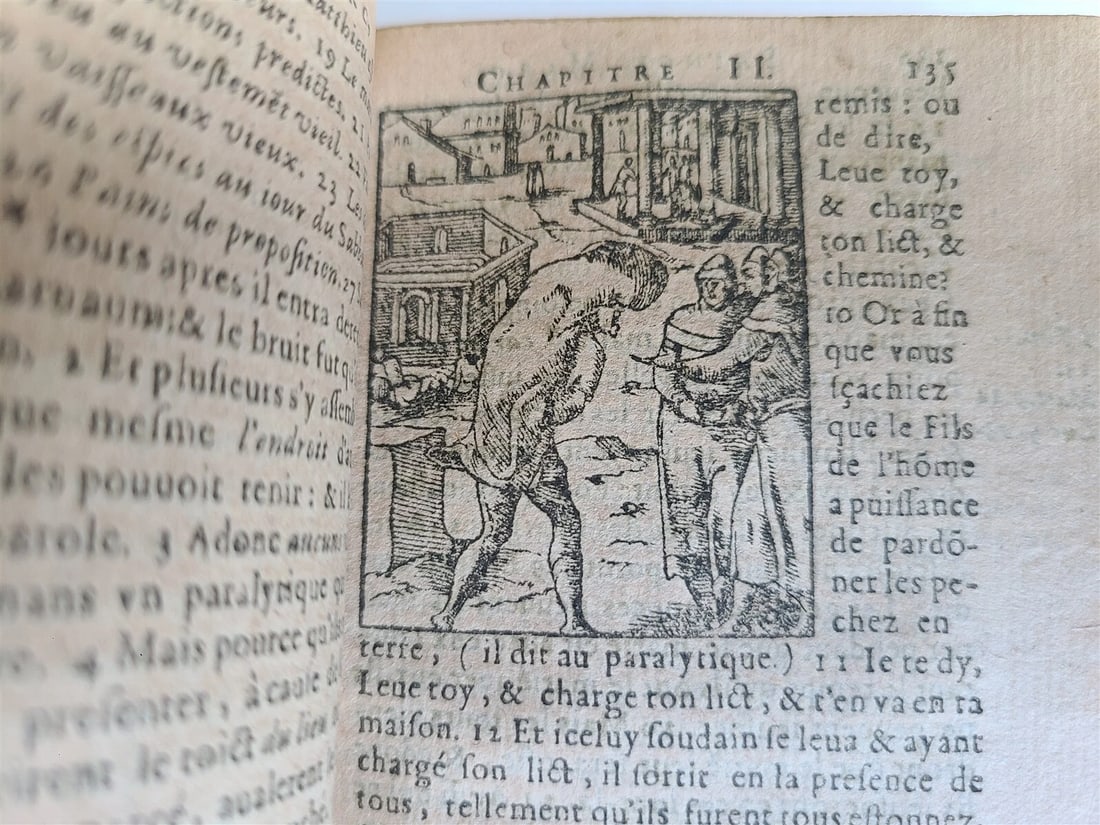 1617 BIBLE in FRENCH LE NOVUEAU TESTAMENT antique FULLY ILLUSTRATED - 7