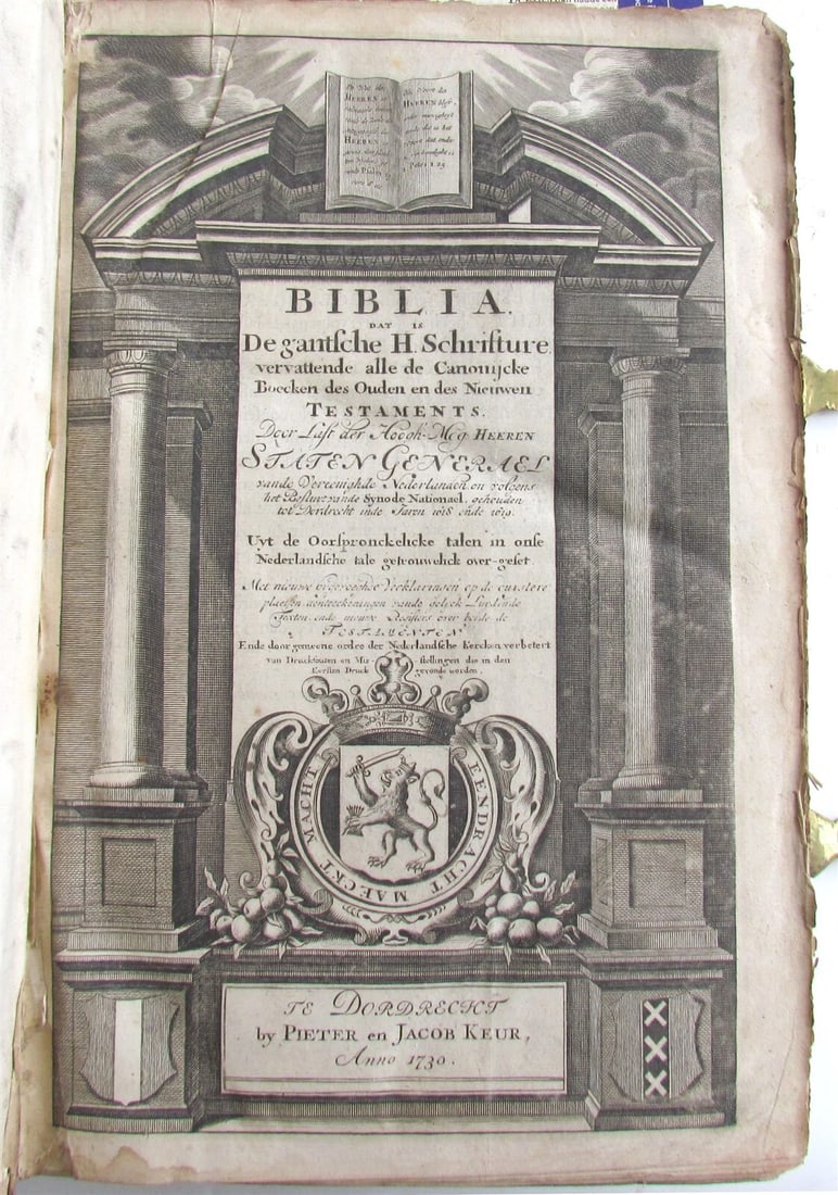 1730 BIBLE in DUTCH ILLUSTRATED w/ MAPS antique MASSIVE FOLIO BIBLIA - 2