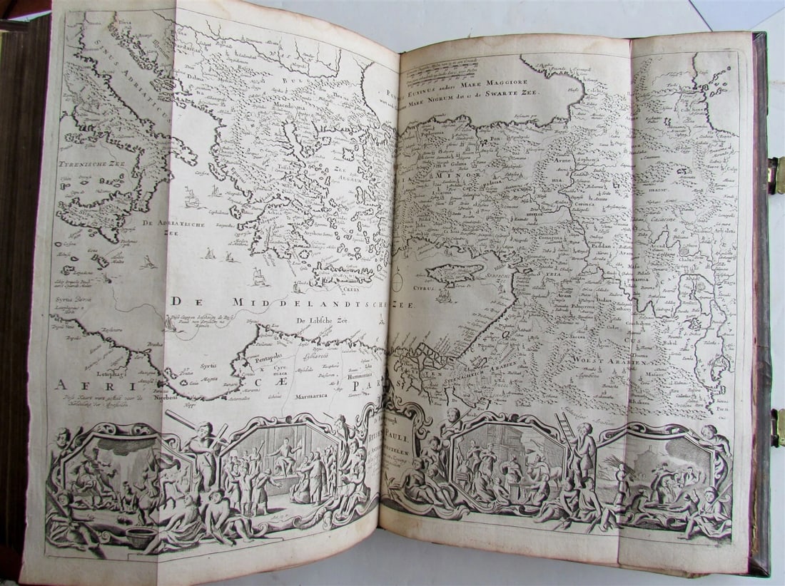 1730 BIBLE in DUTCH ILLUSTRATED w/ MAPS antique MASSIVE FOLIO BIBLIA - 7