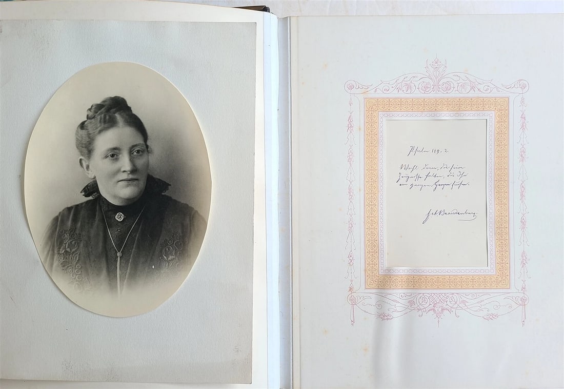 1886 GERMAN MANUSCRIPT ANNIVERSARY ALBUM antique C.F. Klein-Schlatter company - 7