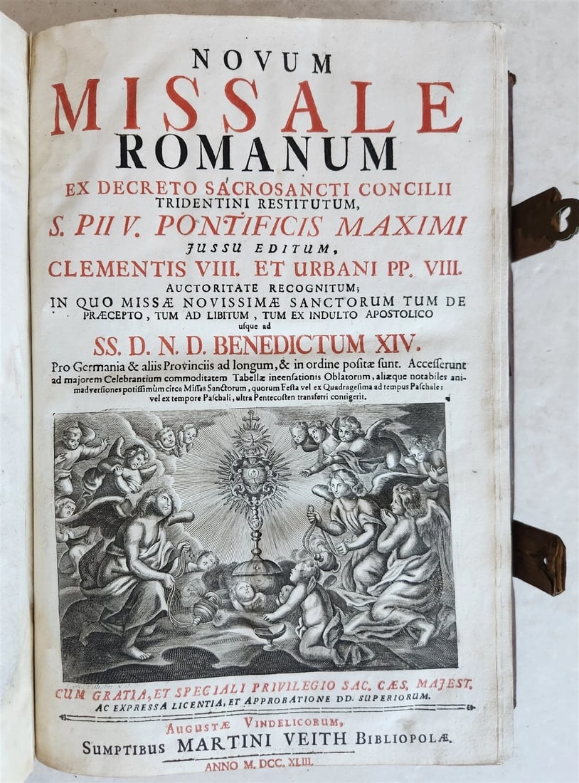 1743 MISSALE ROMANUM antique NICELY DECORATED FOLIO illustrated - 2