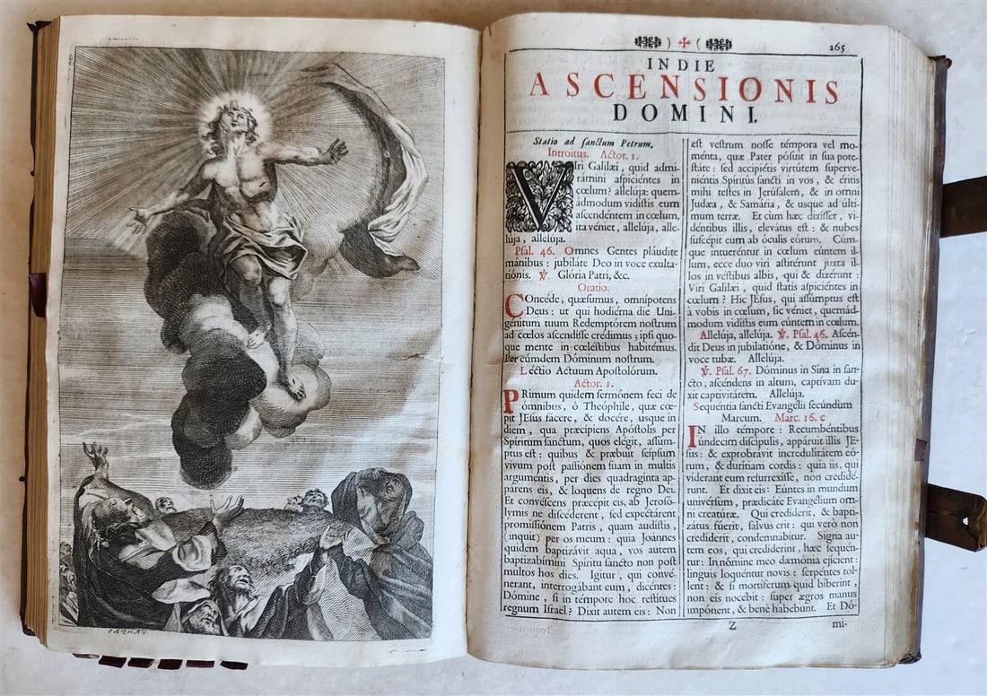 1743 MISSALE ROMANUM antique NICELY DECORATED FOLIO illustrated - 7