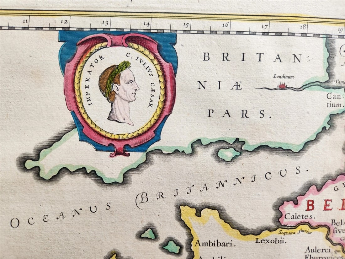 1640 MAP of ANCIENT FRANCE by WILLEM BLAEU antique AUTHENTIC hand colored - 2